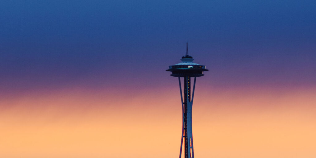 close up of space needle